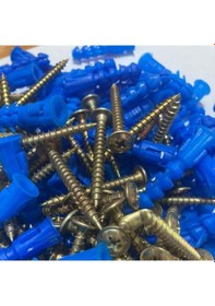 Resim Kalibreli Dübel Ve Vida Seti 100 Adet Pul Başlı, 8mm Dübel 8 MM 