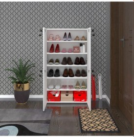 Resim Kenzlife Ayakkabılık Ayakkabı Dolabı Kilitli Be Real Byz 120 70 32 Kapaklı Arkalıklı Ofis Dolabı İki Bölme 