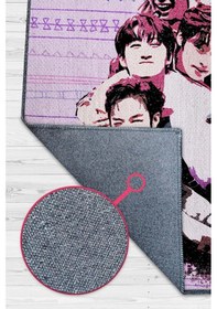 Resim Homshtag Stray Kids Çok Renkli Genç Kız Odası Halısı Modern Dokuma Halı Çok Renkli 