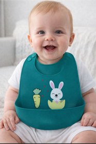 Resim Kitchen Pembelia Silikon Bebek Mama Önlüğü Çocuk Mama Önlük Leke Tutmaz Yıkanabilir 
