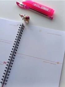 Resim A5 Spiralli Haftalık Planlayıcı, Süresiz Dream Ajanda Seti Kırmızı Açık Gri 