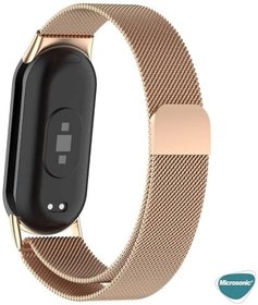 Resim Microsonic Xiaomi Mi Band 9 Milanese Loop Kordon Rose Gold [Mi Band 9 ile Uyumlu Kordon - Rose Gold] 