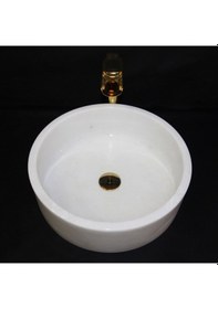 Resim Afyon Beyaz Silindir Lavabo 