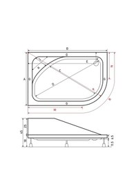 Resim Shower 80X120 Asimetrik Oval Oturmalı Duş Teknesi 