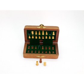 Resim El Yapımı Gül ağacı özel yapım Ahşap Satranç (Cep Boyu) 