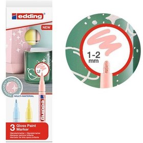 Resim Edding 751 Gloss Paint Marker Pastel Renkler 1-2 Mm 3Lü Set 