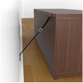 Resim Siyah 1 Pcs Dolap Sabitleme Kayışı Metal Başlıklı 