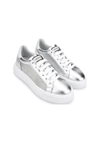 Resim Mario Valentino Kadın Hakiki Deri Metalik Sneakers & Spor Ayakkabı 1040 91v1311 Bn Ayk Y25 Sılver/whıte Gümüş 