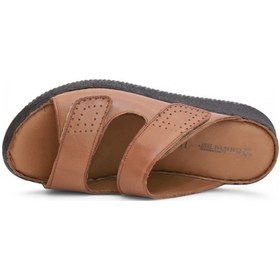 Resim Konfores 2122 Ultra Hafif Esnek Tabanlı Hakiki Deri Tam Anatomik Kadın Terlik Taba 