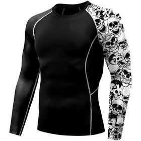 Resim Feelıncolor Erkekler İçin Kanat Grafik T-shirt Uzun Kollu Gym Fitness Tayt Çabuk Kuruyan Egzersizkırmızı Kirmizi 