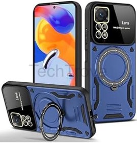 Resim Xiaomi Redmi Note 12 Pro 4G Kılıf Kamera Korumalı Stand Özellikli Maksimum Darbe Korumalı Kapak Lacivert 