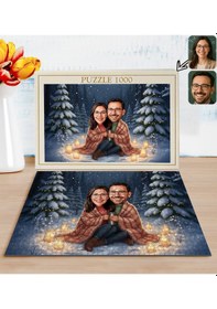 Resim Bk Gift Kişiye Özel Sevgili Yılbaşı Karikatür Tasarımlı 1000 Parça Profesyonel Puzzle-5, 1000 Puzzle, Yeni Yıl Hediyesi, Yılbaşı Hediyesi Kobitmeyenco 