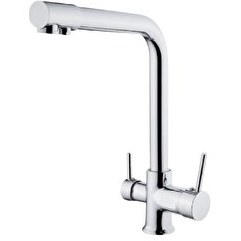 Resim Pemax Water Solutions Arıtma Çıkışlı 3 Yollu L Boru Batarya KROM Renk 