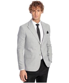 Resim Wessi Desenli Slim Fit Gri Erkek Ceket 001 