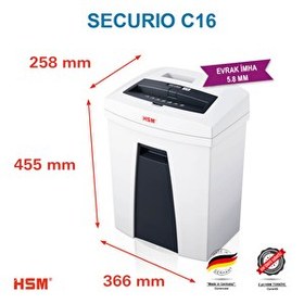 Resim HSM Securio C16 25 L Düz/Şerit Kesim Evrak İmha Makinesi 