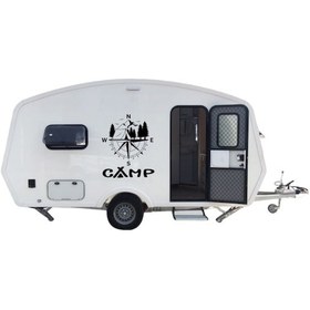 Resim Karavan Camp, Pusula, Dağ, Doğa, Sticker Çekme Karavan, Moto Karavan 