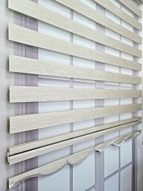 Resim BBB Bambu Stor Zebra Perde 2 renk seçeneği 170x260 Krem 