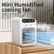 Resim 1 Adet Taşınabilir Nemlendirici Soğutucu Fan, 500ml Su Tankı, Çift Rüzgar Hızı & Püskürtme Modu, USB Şarjlı, Ev, Ofis, Kamp İçin Uygun, Mini Hava Soğutucusu, Kişisel Masaüstü Nemlendirici Fan 
