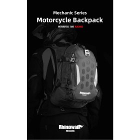 Resim Rhinowalk Mechanic x MJX2005BK 23L Su Geçirmez Molle Motorcu Sırt Çantası – Kask Tutucu, Yağmur Kılıfı 