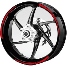 Resim 3 Parçalı Reflektif Kırmızı Jant Şeridi 