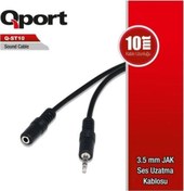 Resim Q-ST10 3.5mm Jack Stereo Audio 10 Metre Ses Uzatma Kablosu Qport