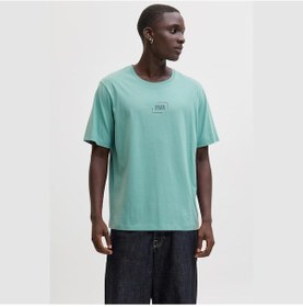 Resim Jack & Jones Graphic Erkek Mavi Tişört 12268415-mın Mavi 