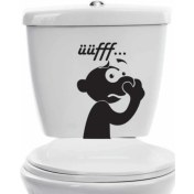 Resim Ne Verelim Size Komik Uff Koku Dekoratif Klozet Banyo Sticker Siyah 