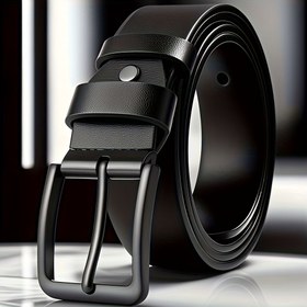 Resim Erkekler için gerçek deri alaşım tokalı kemer - Orta Genişlikte, Teri Tutmayan Siyah, İş Giysileri ve Spor Pantolonları için Klasik Tasarım, Tüm Mevsimler İçin Uygun, Geniş Bir Kemer ile Klasik Kemer Stili, İş Giysileri İçin Uygun, Klasik Bir Toka ile, Deri Kemer 