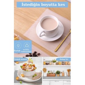 Resim Pileli Store 45CMX3METRE Kalın Çekmece ve Dolap Içi Raf Örtüsü Kaydırmaz Eva Raf Organizer 