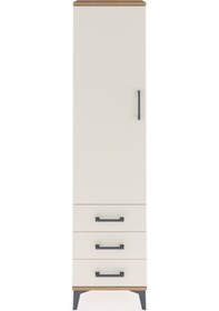 Resim Arges Dolap 4 Raflı 3 Çekmeceli Tek Kapaklı 44x30x182 Çam-aytaşı Çam 