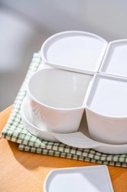 Resim ACAR Pure Line 4 lü Tepsili Kahvaltılık Seti JEA-06652/12 Beyaz JEA-06652/12 