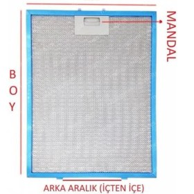 Resim Teknotrust Silverline Uyumlu Davlumbaz 26,2X25,3 cm Arka Aralık 12,5 cm Filtresi 