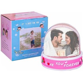 Resim Fotoğraflı Pembe Şeffaf Kar Küresi Kişiye Özel Resimli Kar Küresi Sevgiliye Hediye Pembe 