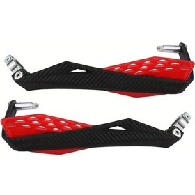 Resim Dream011 Kırmızı 2 Adet Evrensel 7/8'' 22mm Karbon Motosiklet El Koruyucu - Hafif, Sağlam 