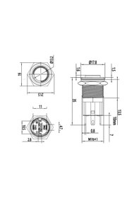 Resim Motorobit 16D-G1-E 16Mm Çıkık Yaylı Işıklı Metal Buton - Sarı 