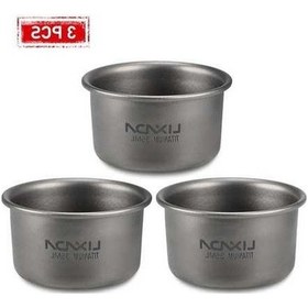 Resim Pazly Lixada 35ml Mini Titanyum Çay Bardağı Set, Ev Ofis Kamp Yürüyüş İçin Altın 