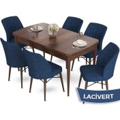 Resim Canisa Concept Aya Serisi 80 x 132 cm Açılabilir Barok Ahşap Desen Mutfak Masa Takımı 6 Sandalye 