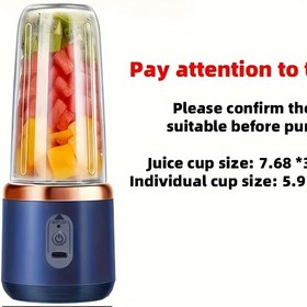Resim 2 Fincan, Taşınabilir 6 Bıçaklı 2'si 1 Arada Buz Blender ve Dondurulmuş İçecek Sıkacağı, USB Şarj Fonksiyonu - Sorbet Yapmak için Mükemmel, Milkshake - Sevgililer Günü, Şükran Günü, Anneler Günü Hediyesi, Ev, Mutfak ve Seyahat Kullanımı için Uygun - Modern Mutfak Aleti 