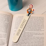 Resim Kuş Sever Adam Karikatürlü Çubuk Kitap Ayracı 