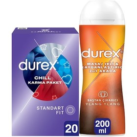 Resim Durex Chill Karma Prezervatif 20'li + Play Ylang Ylang Kayganlaştırıcı & Masaj Jeli 200 ML 