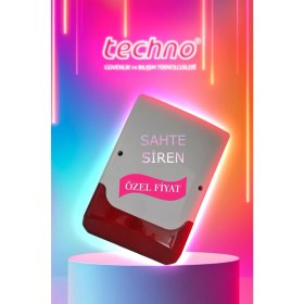 Resim Beepcam Sahte Caydırıcı Kablolu Ledli Siren 12V Kırmızı 