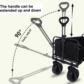 Resim Katlanabilir Tekerlekli Taşıma Arabası Çok Amaçlı Katlanır El Arabası Dayanıklı Foldable Cart Ev Ofis Depo Bahçe Alışveriş İçin Pratik Yük Taşıma Arabası 