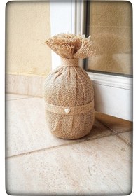 Resim Dekoratif Kapı Stoperi 2 Kg Jüt Bohça Kalp İncili Jüt Bordürlü 