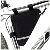 Resim Teltree Bisiklet Triangular Çerçeve Çantası - Su Geçirmez, Yansıtıcı Şeritli, Hızlı Montajlı - Anahtar, Telefon Vb. Küçük Eşyalar İçin - Siyah Çok Renkli 