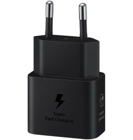 Resim Samsung Uyumlu 25 Watt Şarj Adaptörü + Kablo Seti, Siyah 
