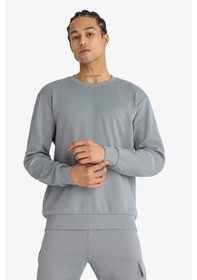 Resim Defacto Defactofit Standart Fit Bisiklet Yaka Sporcu Sweatshirt F2379ax25wngr455 Gri-gr455 