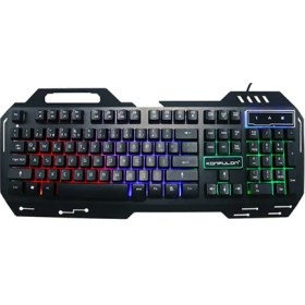 Resim Konfulon V1 RGB Işıklı Metal Yüzey Türkçe Q Kablolu Gaming Klavye 