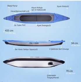 Resim Cawooo Koltuklu Şişme Kano 2 Kişilik 
