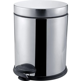 Resim 3 Lt Pedal Çelik Krom Çöp Kutusu, Şık ve Kullanışlı Ev ve Ofis Için. 