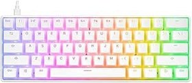 Resim Rampage KB-R135 PARVUS Beyaz Type-C Bağlantılı RGB Puding Tuşlu Red Switch İngilizce Q Gaming Oyuncu Klavye 